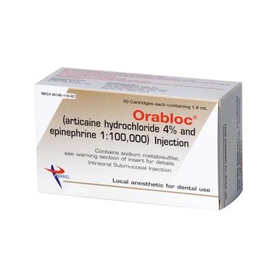 Orabloc Articaine Hydrochloride 4% and Epinephrine 1:100,000 Injection
