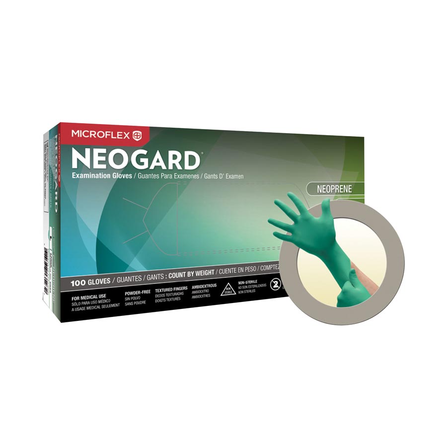 Neogard Green Chloroprene Gloves XS 100/Box C520