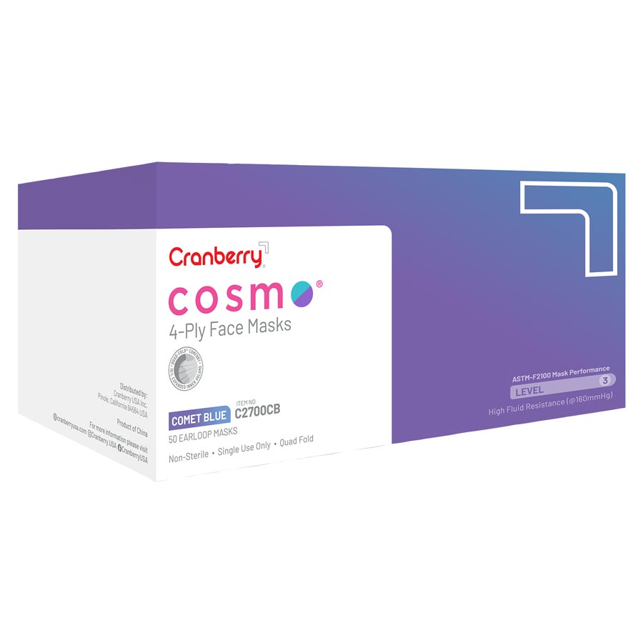 Cranberry Cosmo ASTM3 Mask Comet Blue 50/Box C2700CB