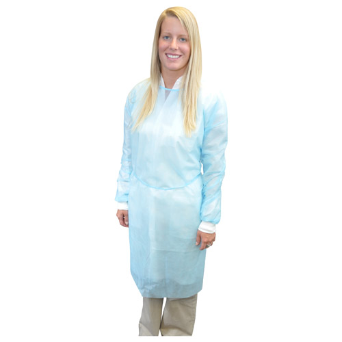 Maytex Knit Cuff Isolation Gowns Blue 50/Box 6010BC