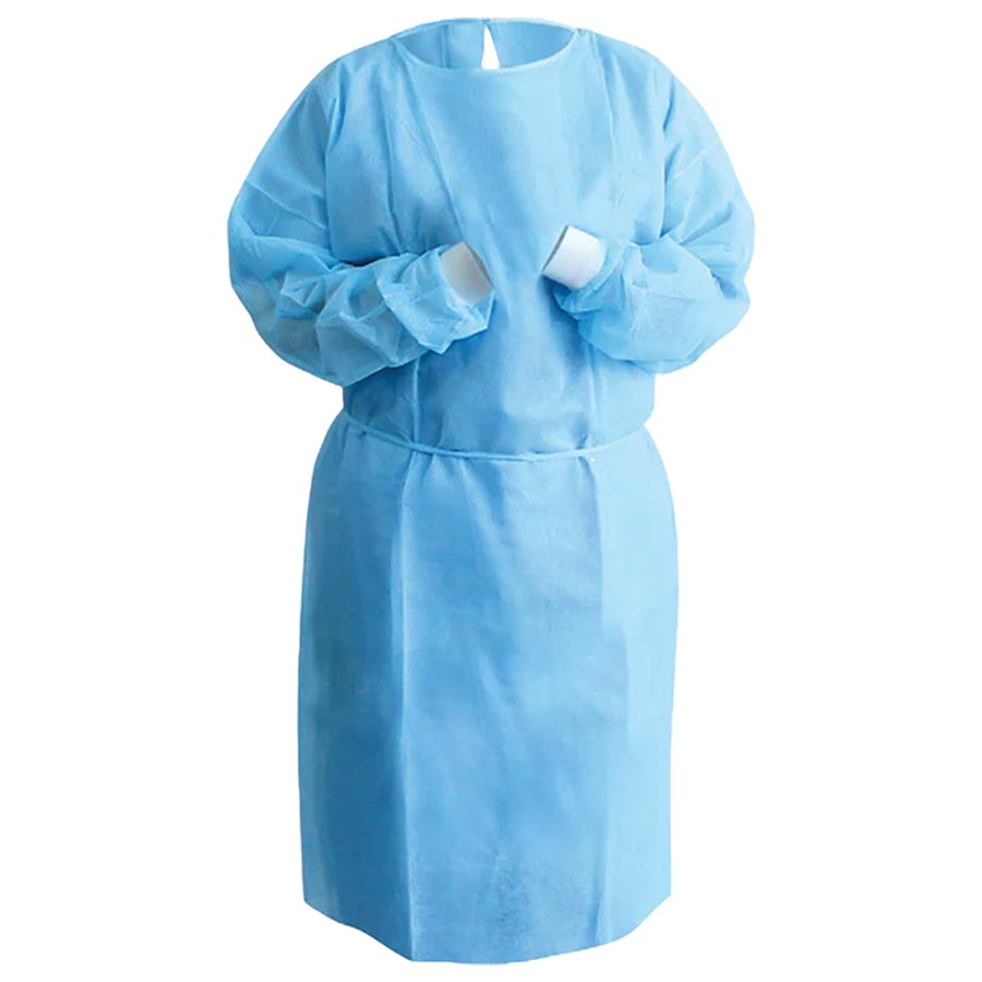 Plastcare Knit Cuff Isolation Gowns Blue 30gm 50/Box