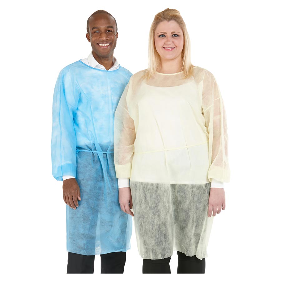SafeWear Form-Fit Isolation Gowns Blue Knit Cuff 12/Pack 8114