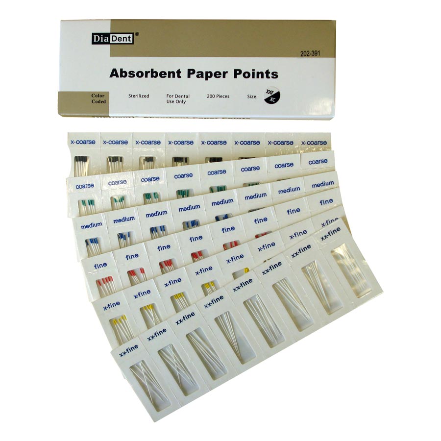 Diadent Paper Points Cell Pack Medium 200/Pack