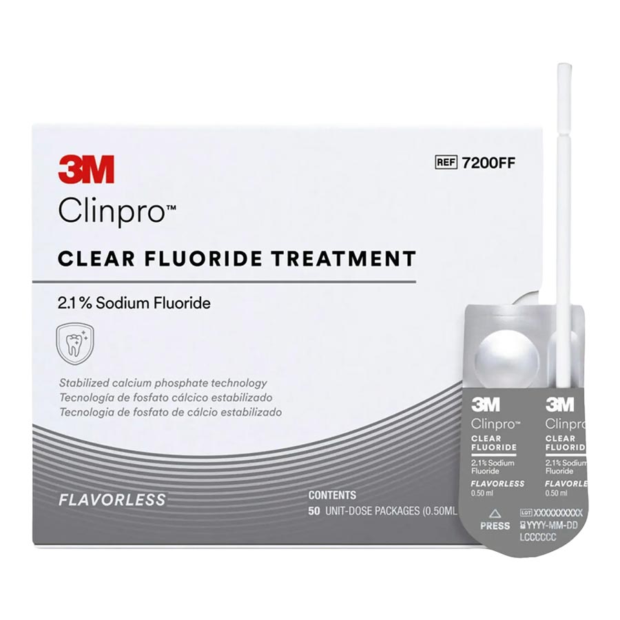 Clinpro Clear Fluoride Treatment 0.5mL Flavorless 50/Pack 7200FF