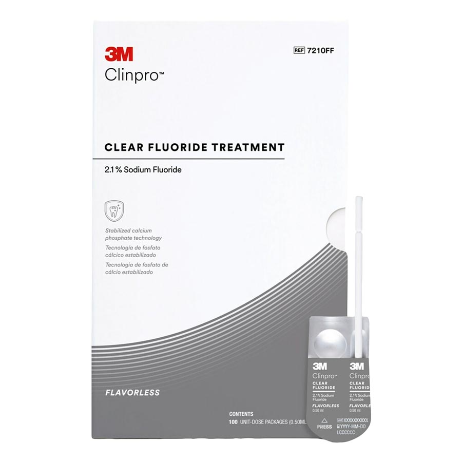 Clinpro Clear Fluoride Treatment 0.5mL Flavorless 100/Pack 7210FF