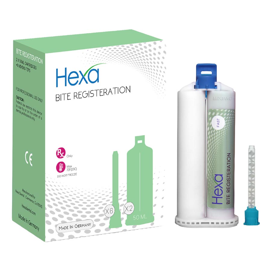 Hexa Bite Registration Fast Set - 2 50ml Cartridge, 6 Tips (Germany)