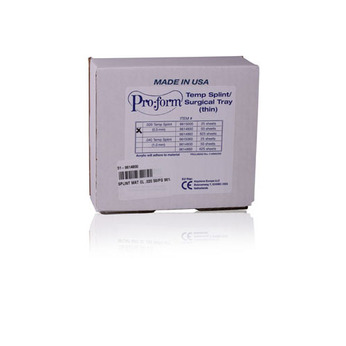 Splint Material Clear .020 50/Pack 9614800