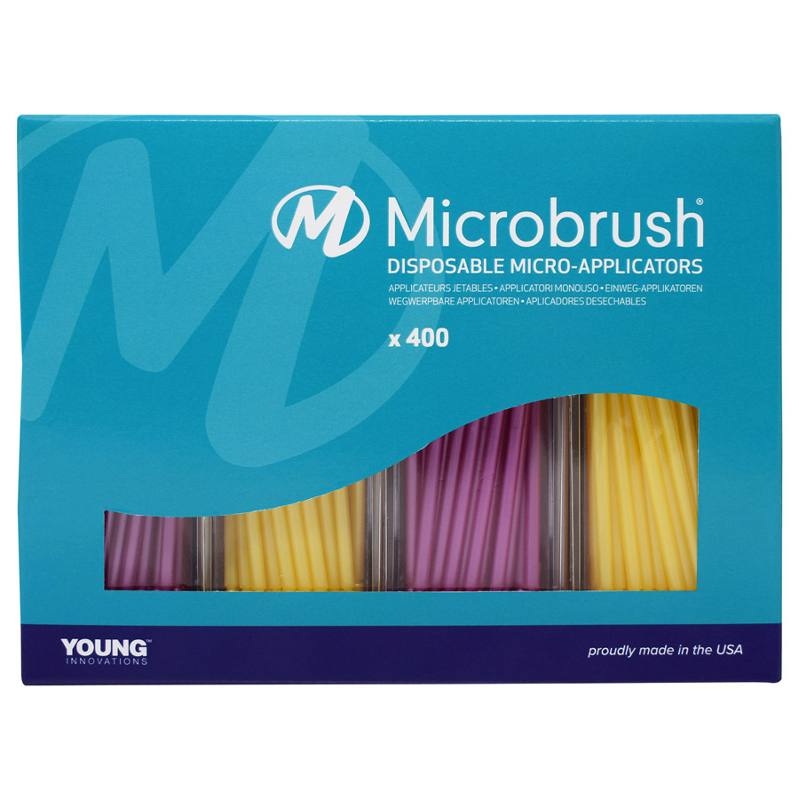Microbrush Plus Fine Pink/Yellow 400/Pack PF400