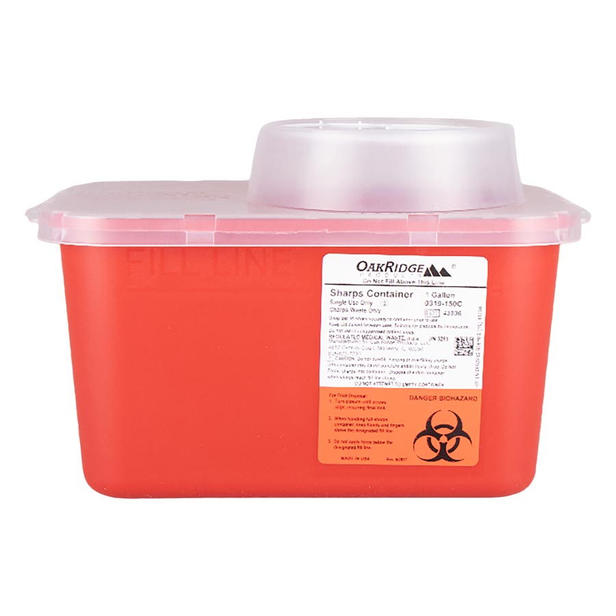 Sharps 4Qt Container Red Chimney Top