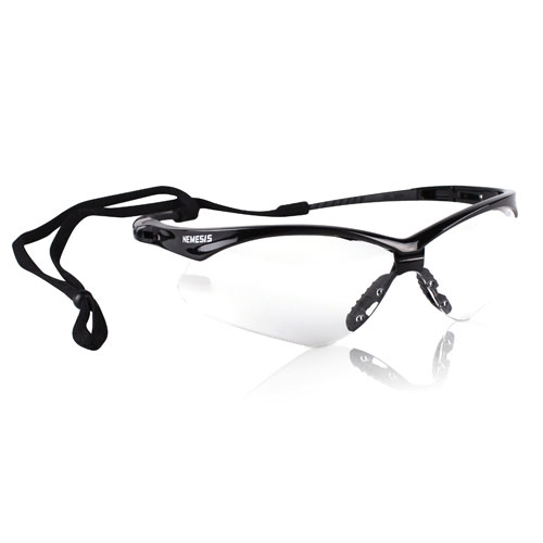 Nemesis Safety Glasses Clear Lens Black Frame