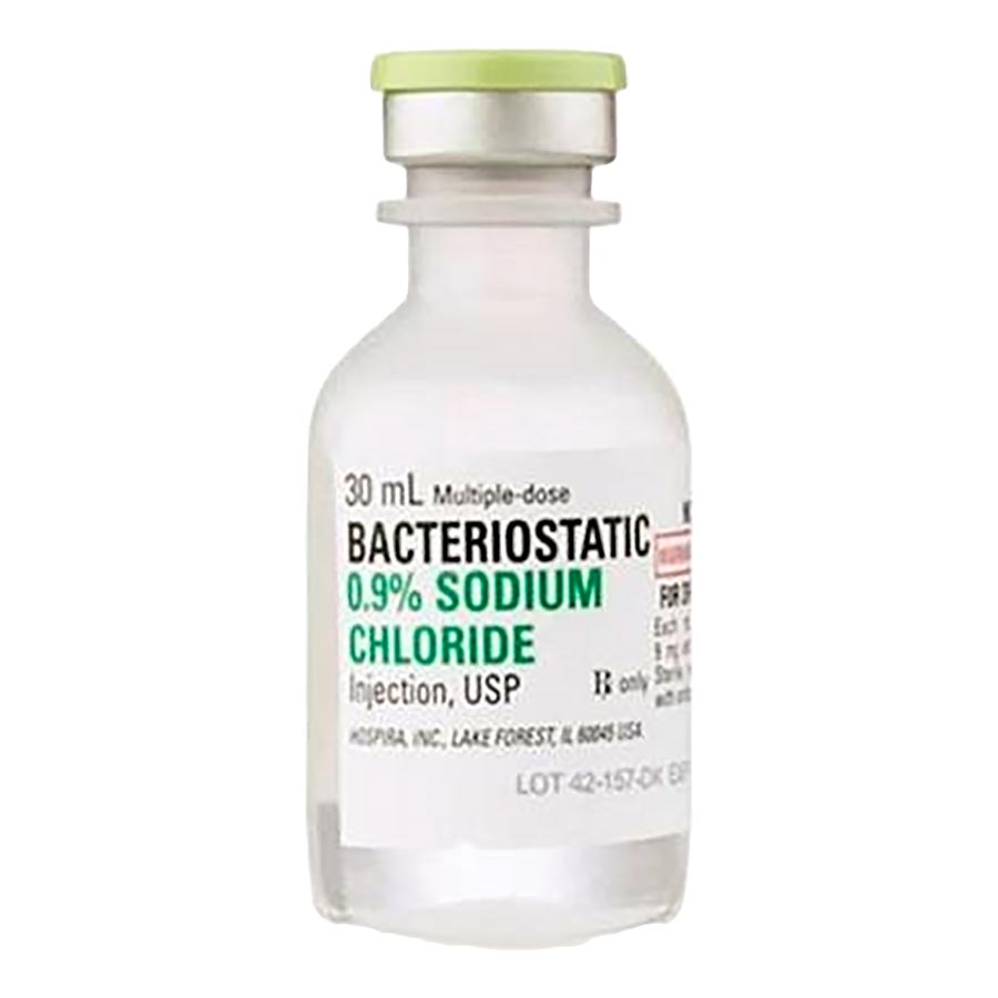 Bacteriostatic 0.9% Sodium Chloride Injection 30mL 25/Box
