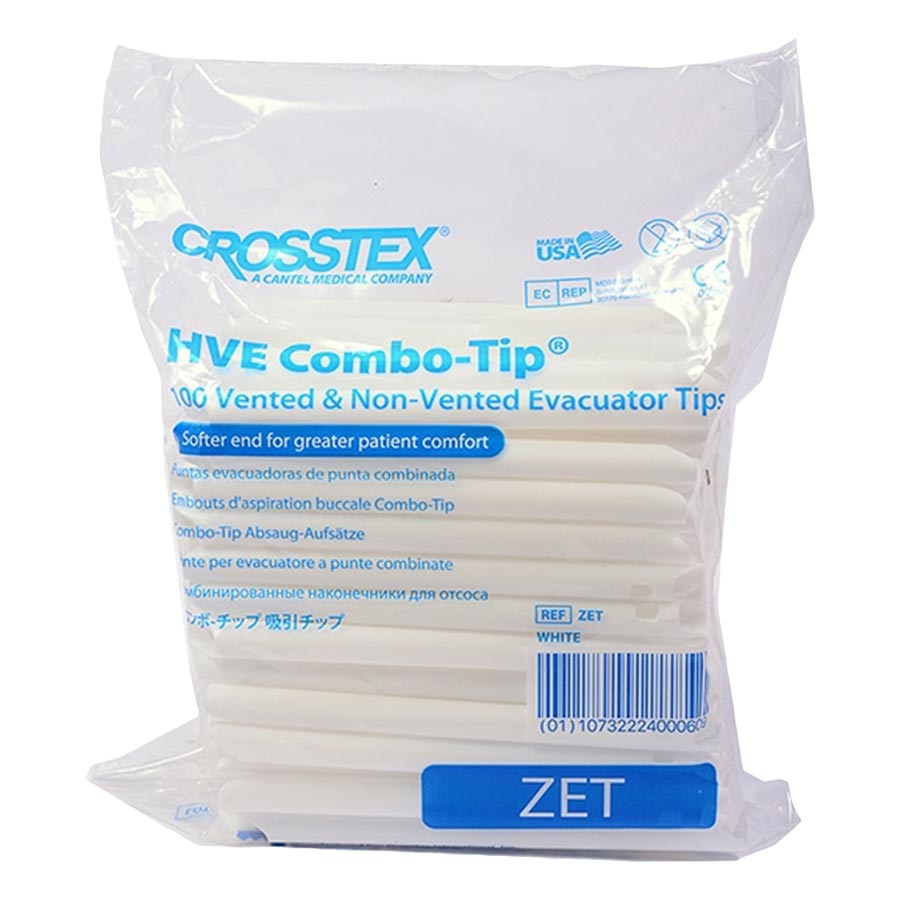 Crosstex HVE Combo Tip White 100/Pack ZET