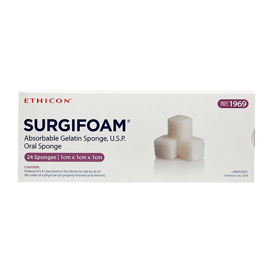 Surgifoam Gel Sponge 1cm x 1cm x 1cm 24/Box 1969