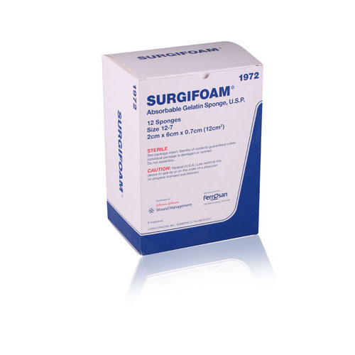 Surgifoam 2cm x 6cm x 7mm 12/Box 1972