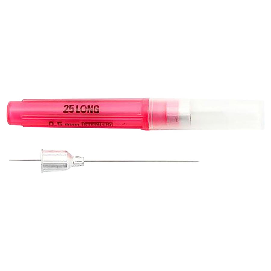 Monoject Needle 25ga Long (36.5mm) Metal Hub Needle Red 8881401031