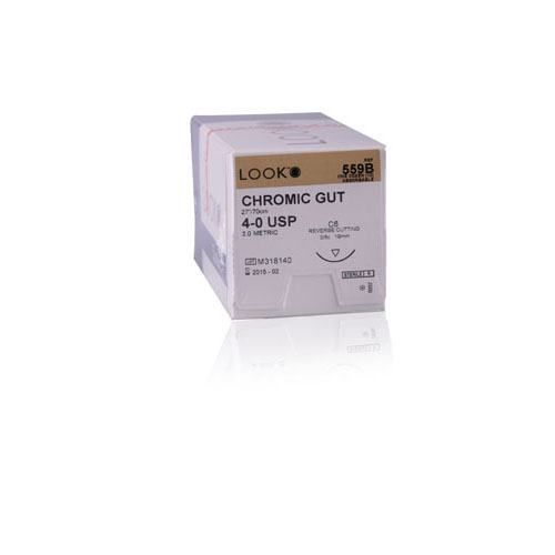 Look 525B C6 3-0 45cm 3/8 Circle Catgut Chromic