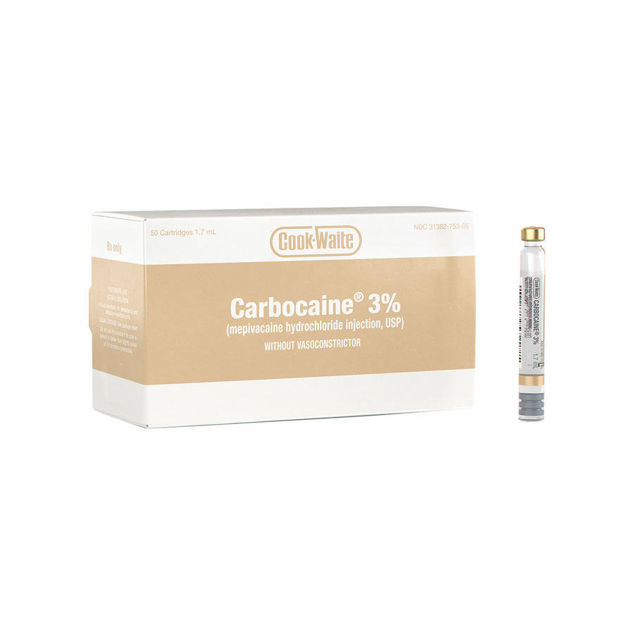 C/W Carbocaine 3% Plain Mepivacaine 50/Bx 99171