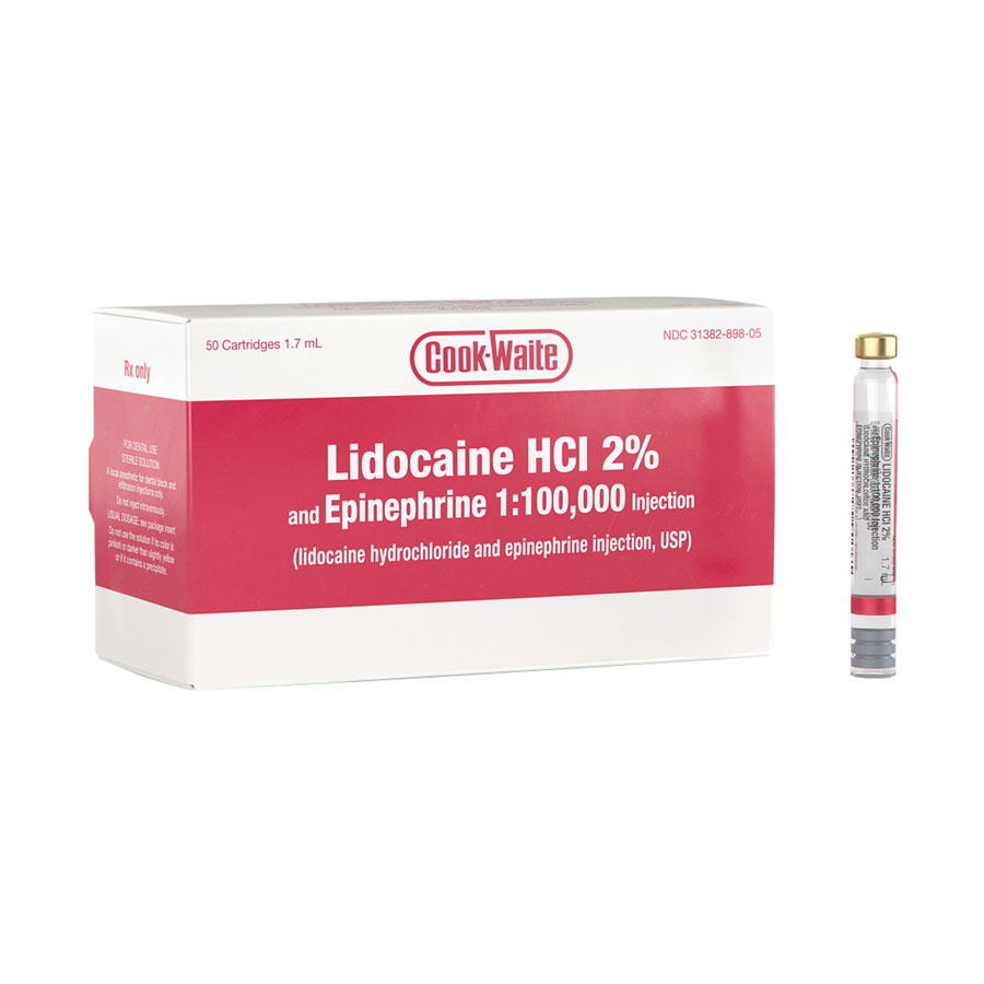 C/W Lidocaine HCl 2% & Epinephrine 1:100,000 50/Bx 99167