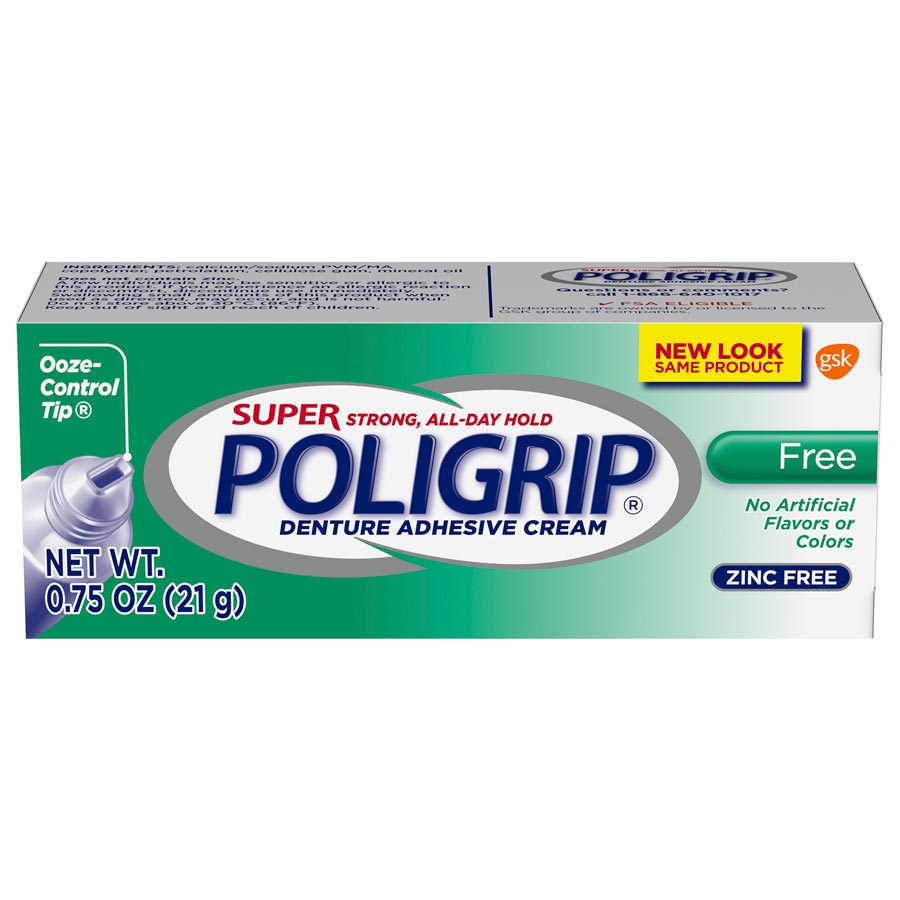 Super Poligrip Free Denture Adhesive Cream .75oz 12/Box 006214