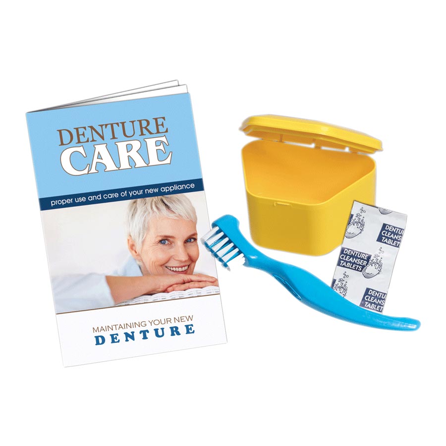 Tiger Denture Patient Kit (denture bath, brush, cleaning solution) 12/Box DK-12