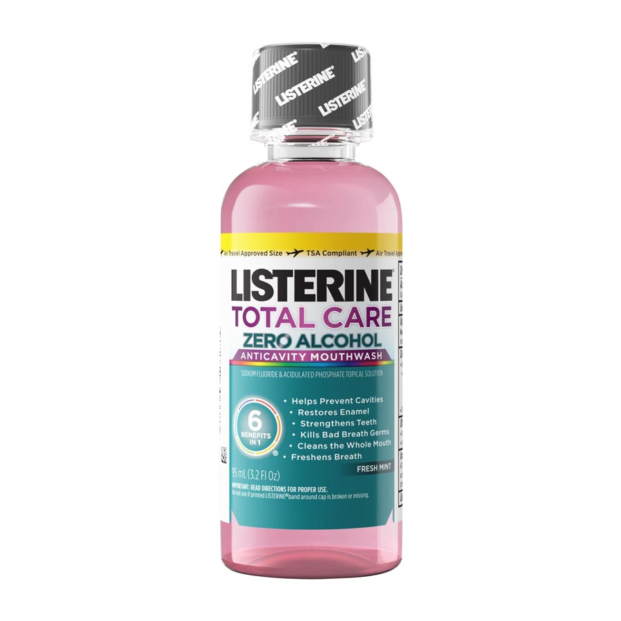 Listerine Zero Total Care Mouthwash, Alcohol Free, Fresh Mint, 3.2 oz, 24/cs