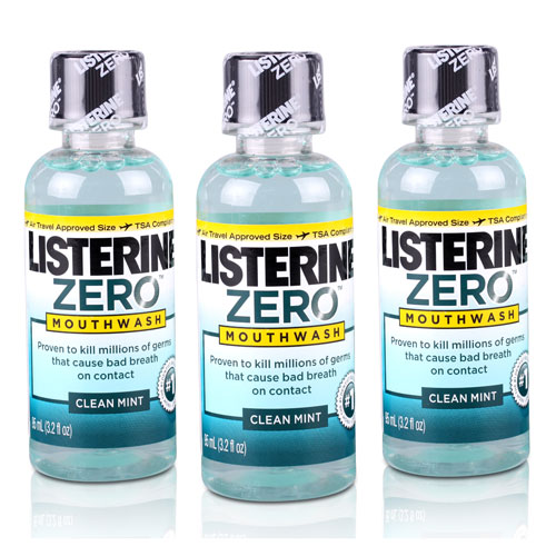 Listerine Zero Mouthwash Clean Mint 3.2oz 24/Case 42830