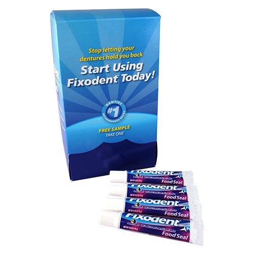 Fixodent Adhesive Cream Sample Pack .35oz x 50/Box 80717506