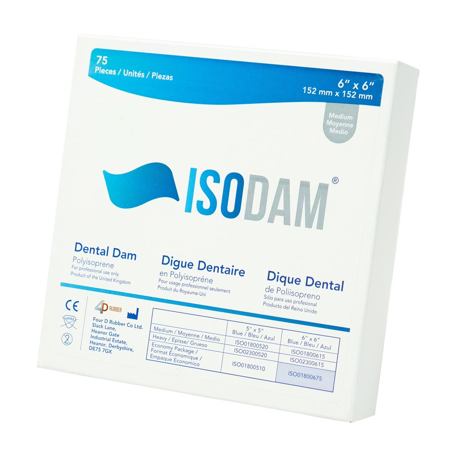 Isodam Dental Dam 6x6 Medium Economy Pack 75/Box ISO01800675