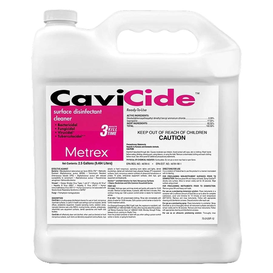 Cavicide Surface Disinfectant 2.5gal x2 (5 Gallon) 13-1025