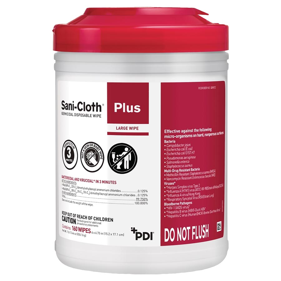 Sani-Cloth Plus Large Surface Wipes 160/Can Q89072 *Ground Only