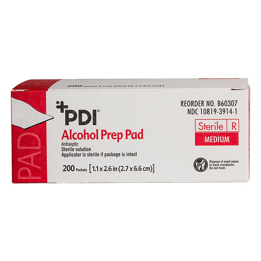 Alcohol Pads Medium Sterile 200/Box B60307