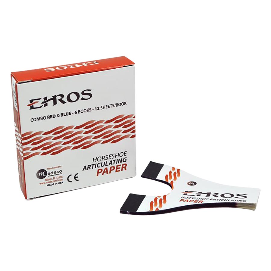 Ehros Articulating Paper Red/Blue Horseshoe (89 Microns) 72/Pack 16-00006