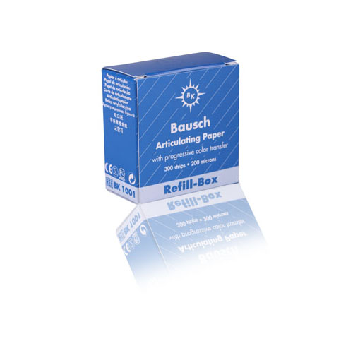 Bausch 200 Micron Articulating Paper Blue Strips Refill 300/Pack BK 1001